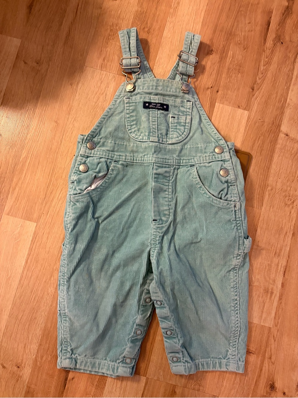 Vintage 90s Baby Gap Corduroy Overalls in Mint Green Size Large 12-18 Months GUC